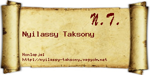 Nyilassy Taksony névjegykártya